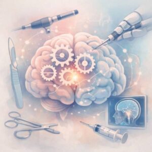 Abstract illustration of brain and neurosurgery concept